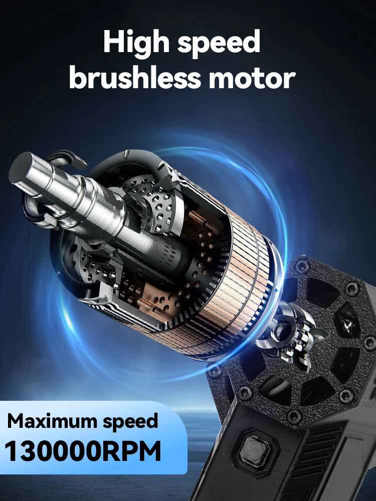 Powerful Blower High Speed Duct Fan Mini Turbo Jet Fan 110,000 RPM 45m/sTurbo Violent Fan High-Performance Brushless Motor Dryer